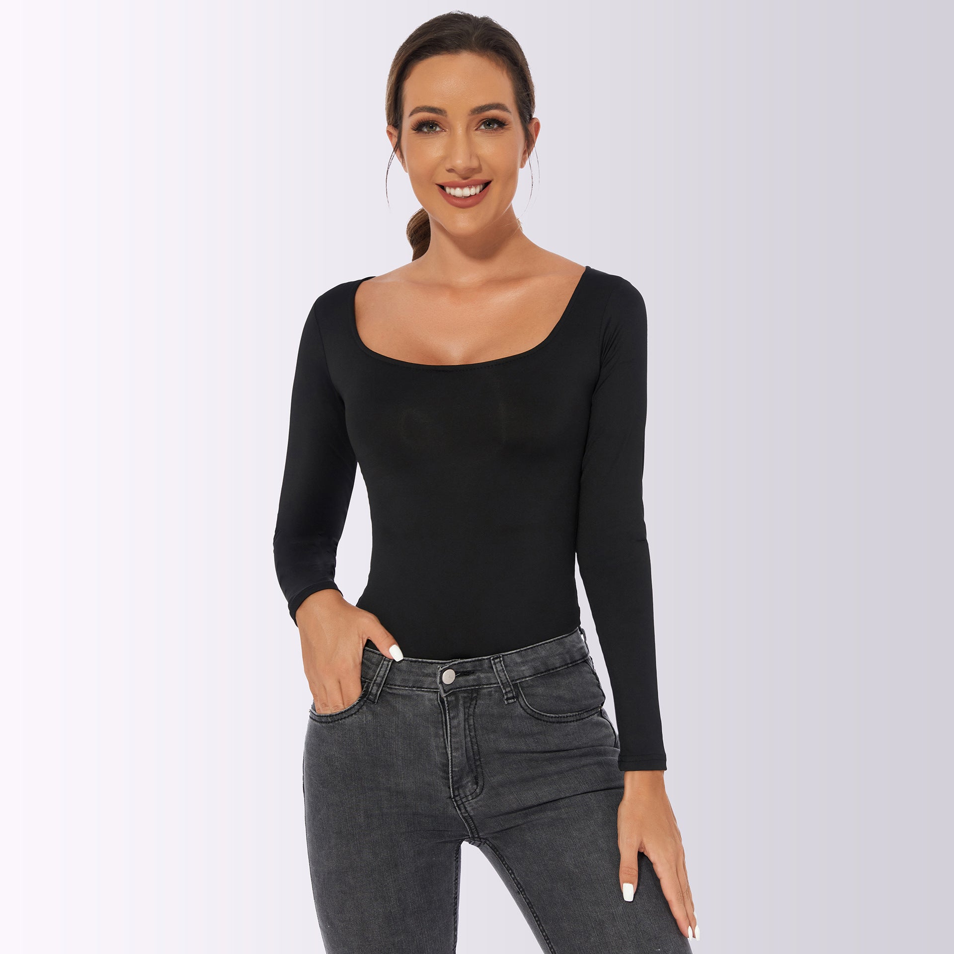 Long Sleeve Thong Bodysuit