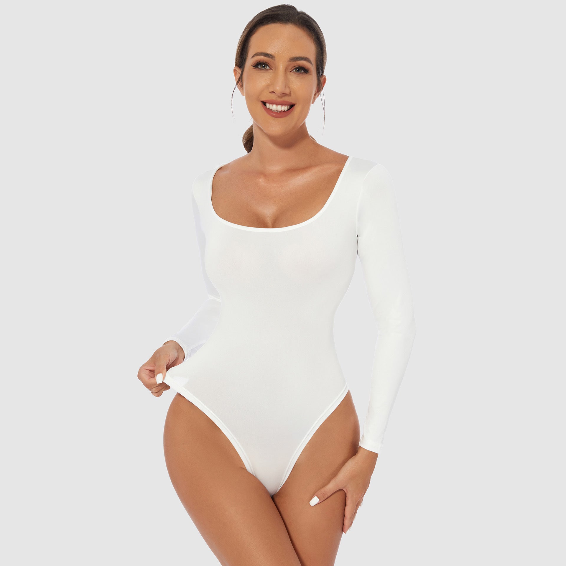 Square Neck Thong Bodysuit
