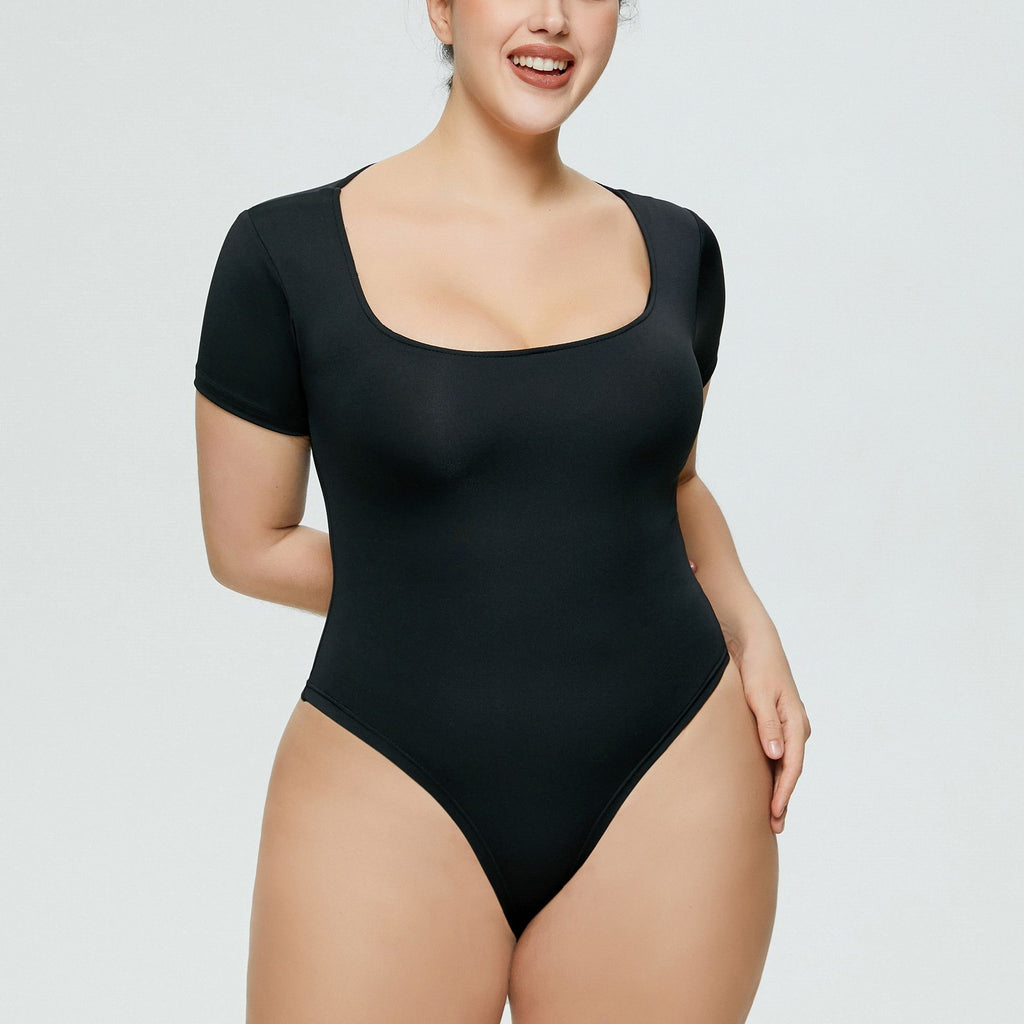 Square Neck Thong Bodysuit