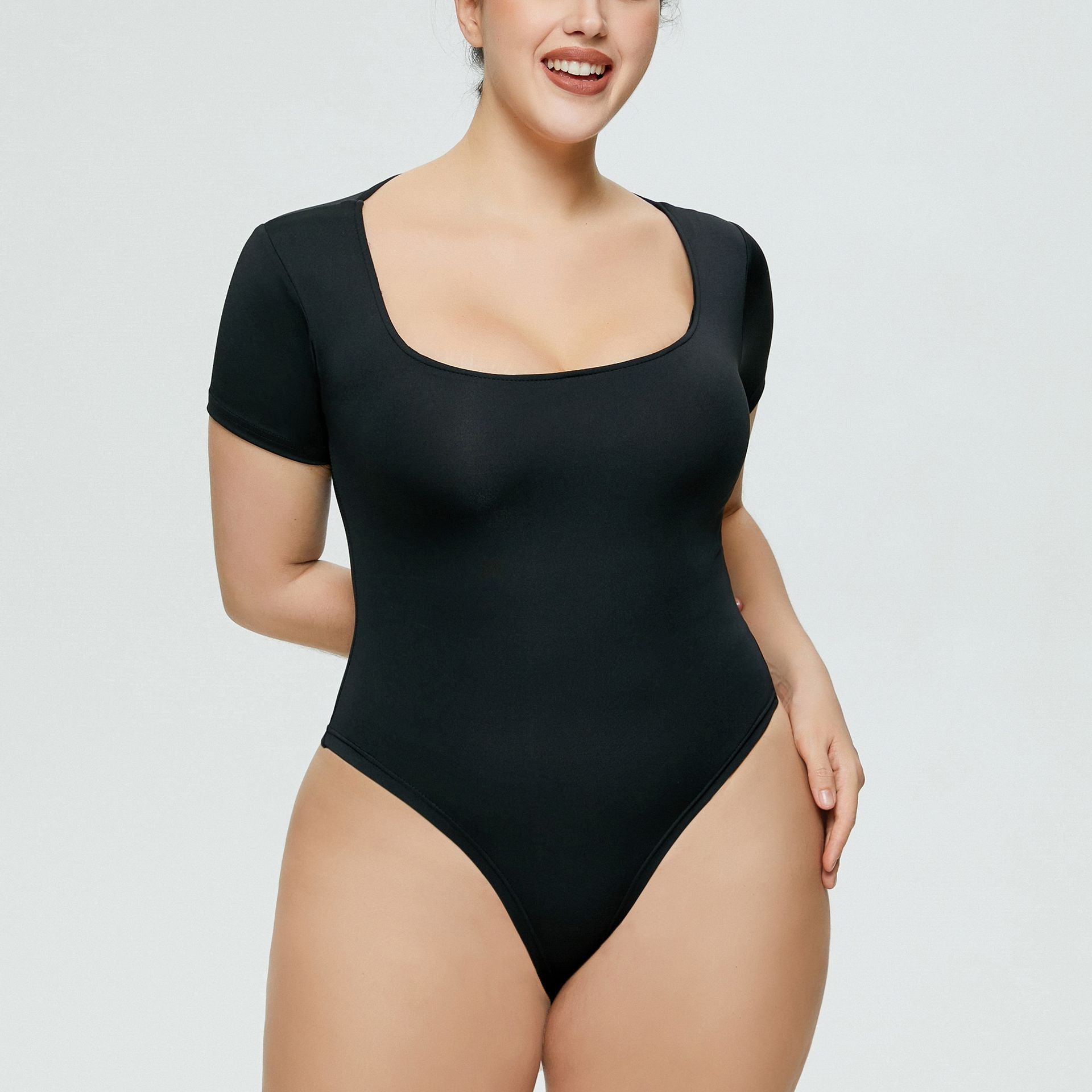 Square Neck Thong Bodysuit