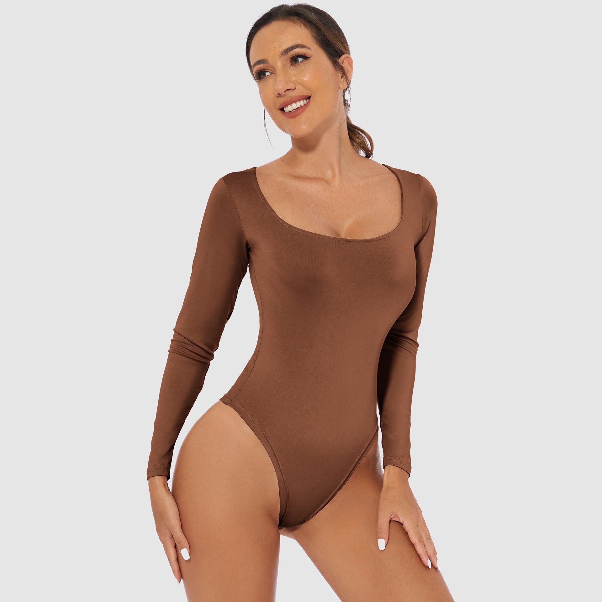 Square Neck Thong Bodysuit